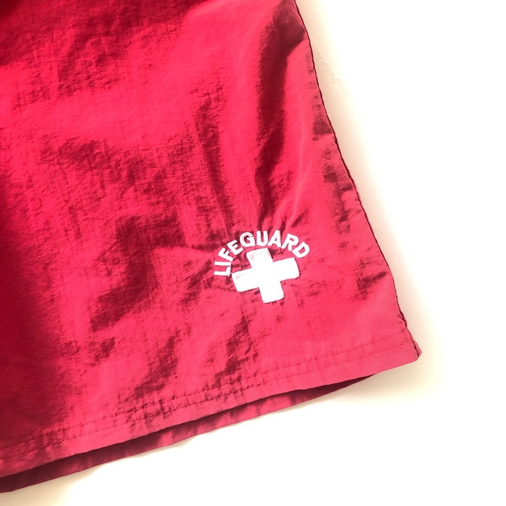 M Lifeguard Shorts Swim Trunks Red M Men’s lined - Picture 3 of 6